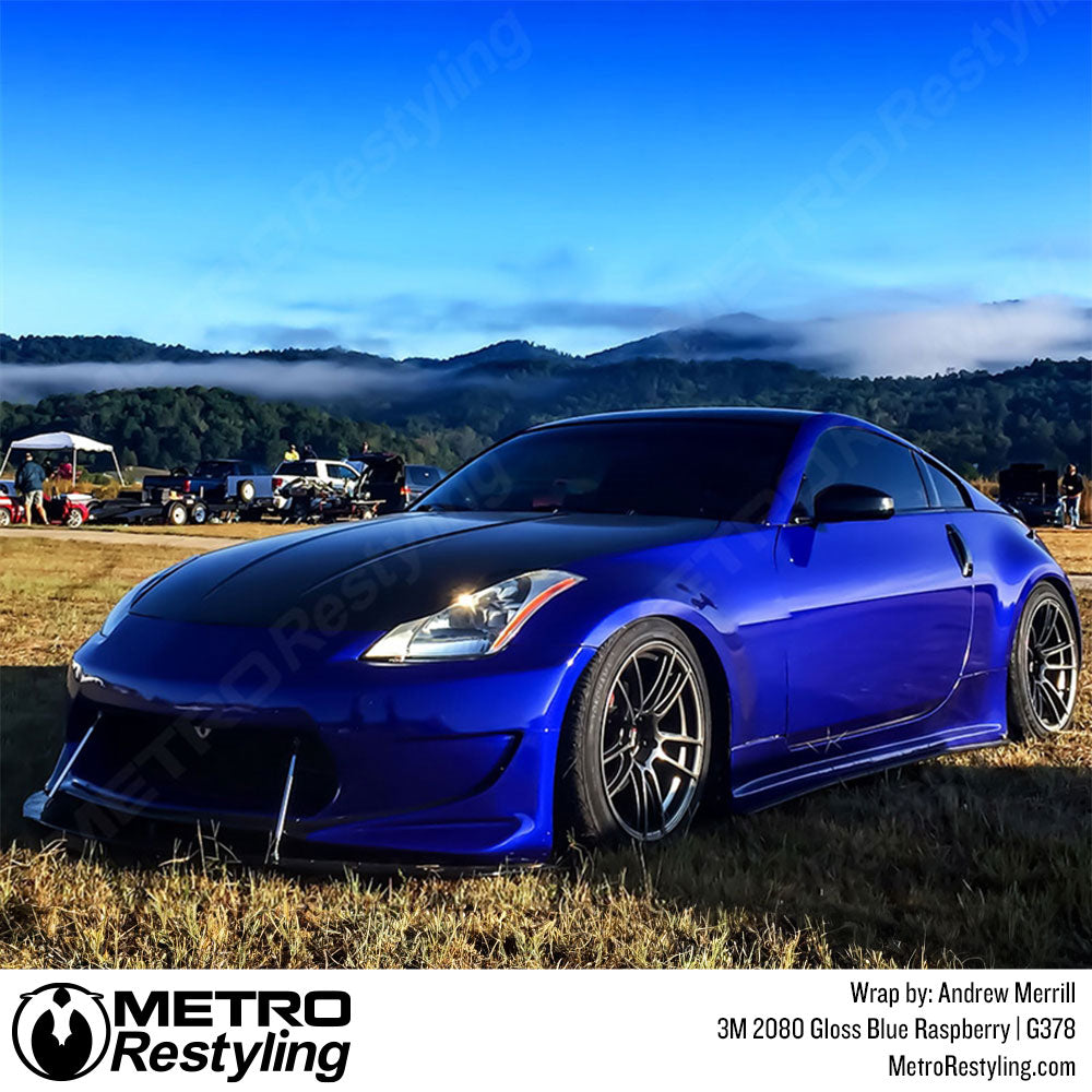 blue glossy car wrap
