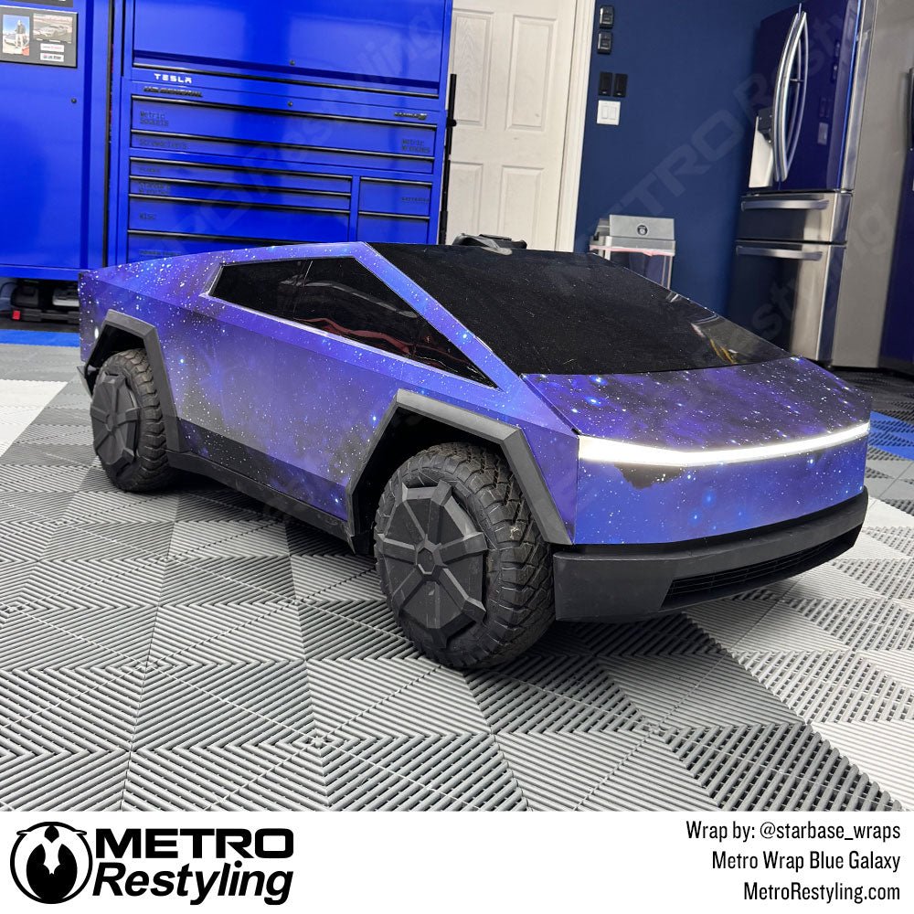 toy cyber truck with galaxy wrap