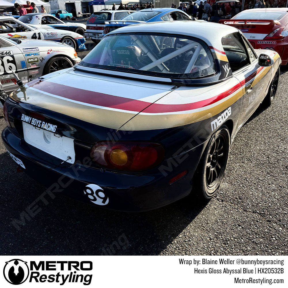 gloss blue miata wrap