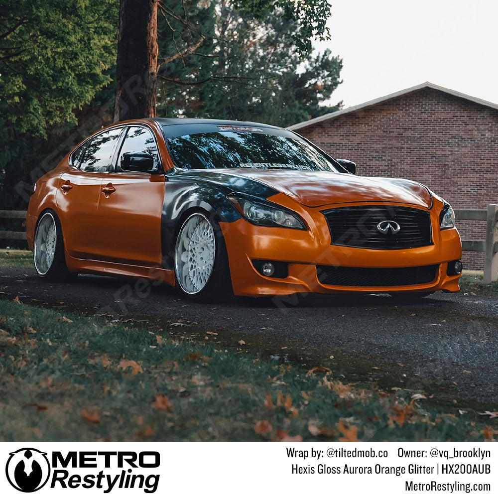 orange infiniti vinyl wrap