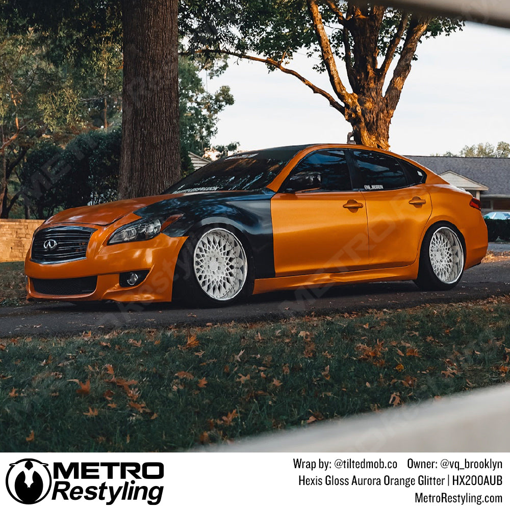 aurora orange glitter infiniti wrap