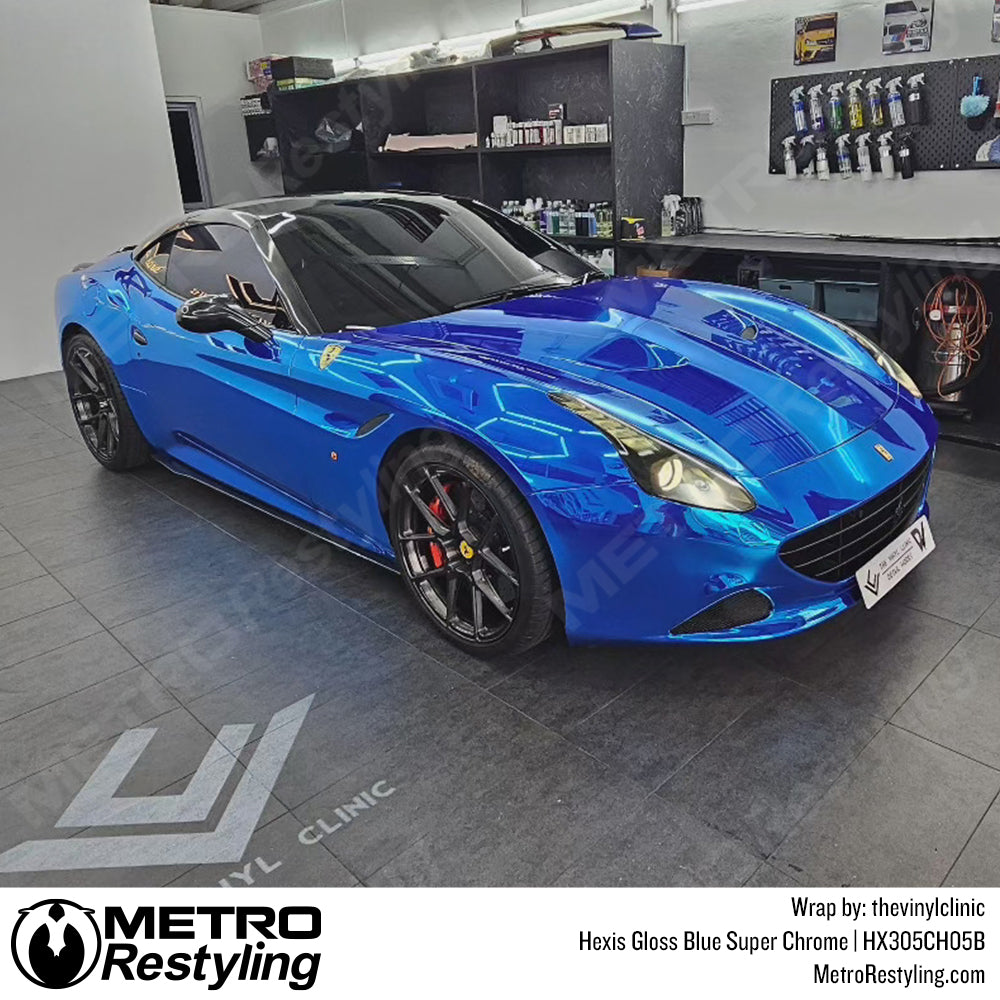 hexis gloss blue super chrome wrap