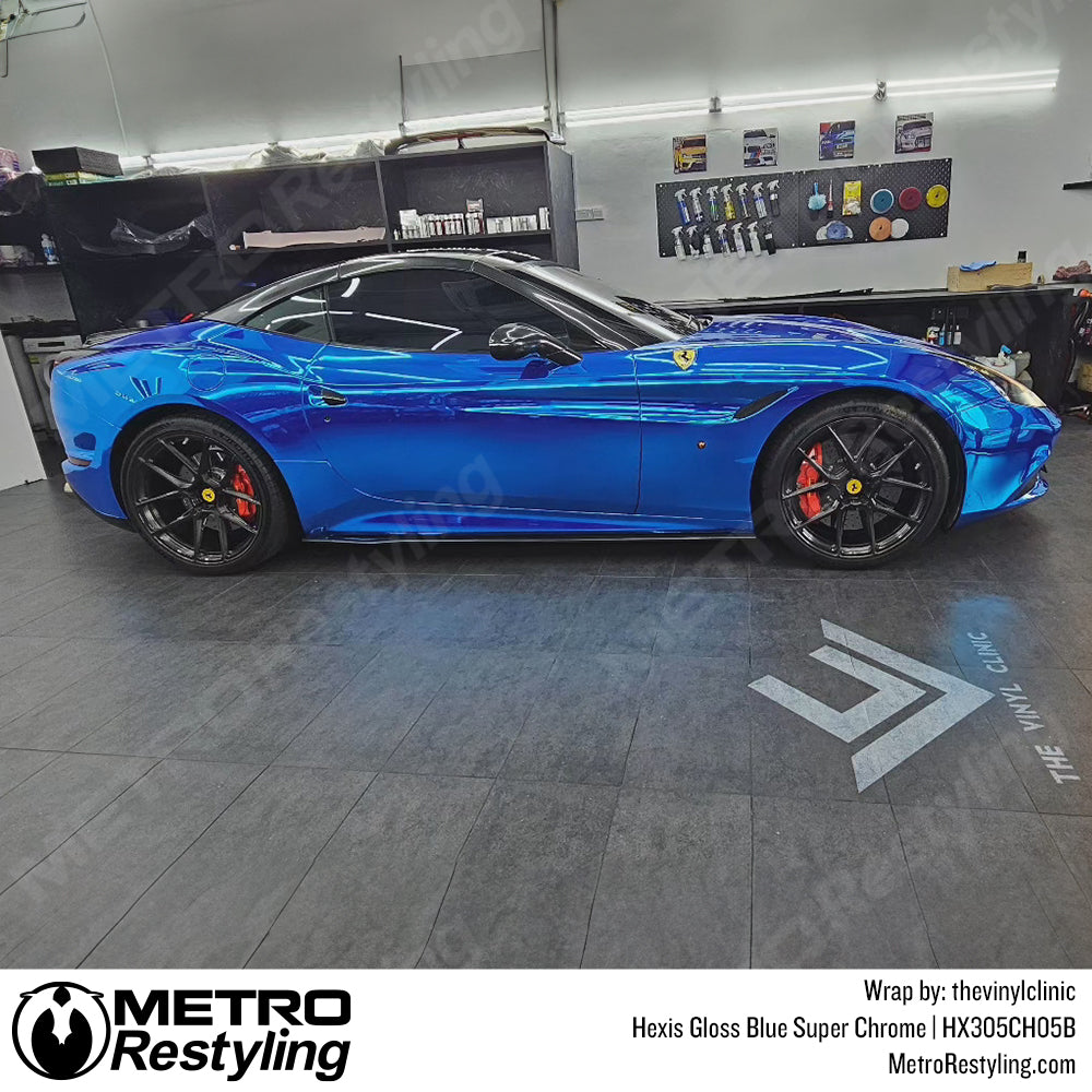 hexis gloss blue chrome ferrari