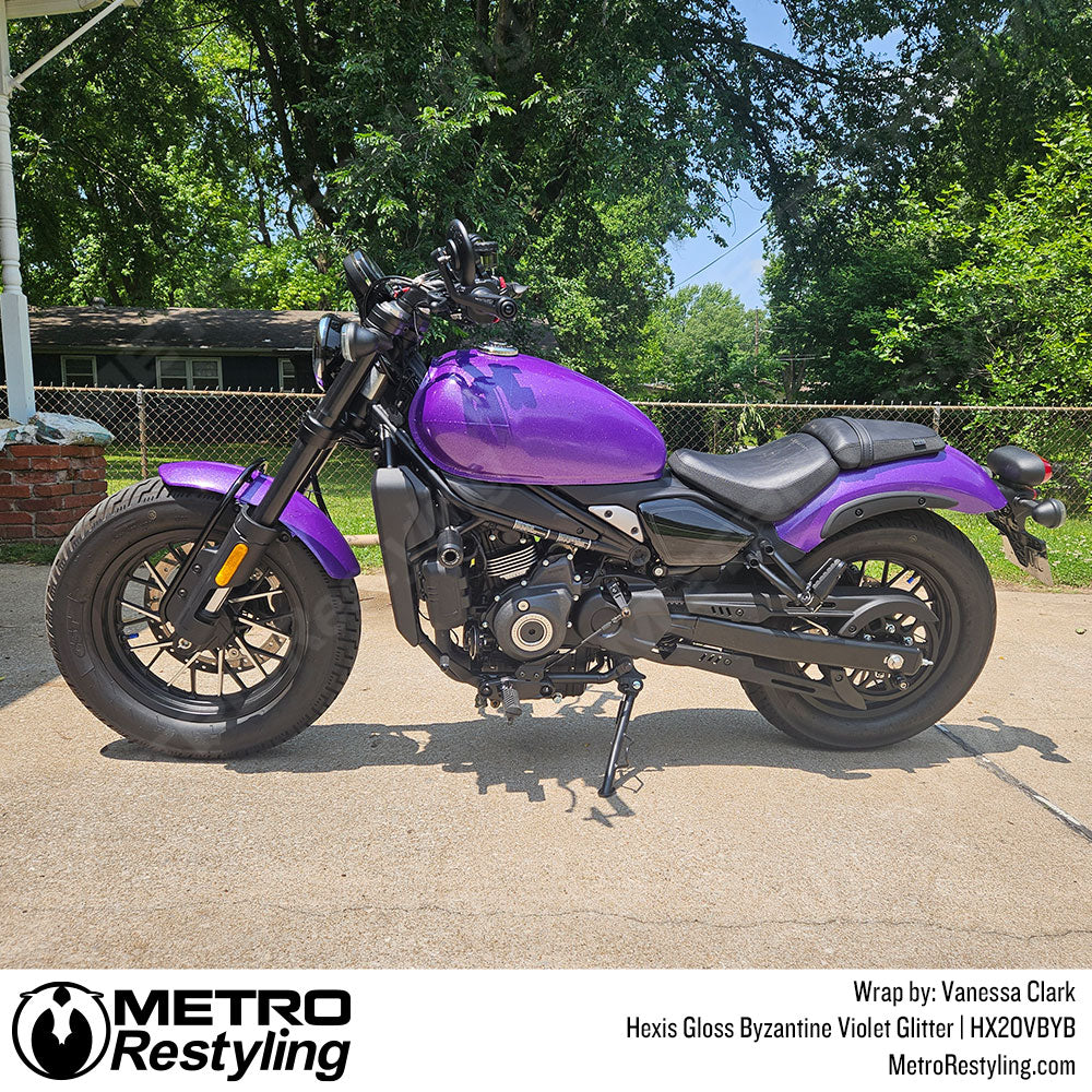 purple motorcycle wrap