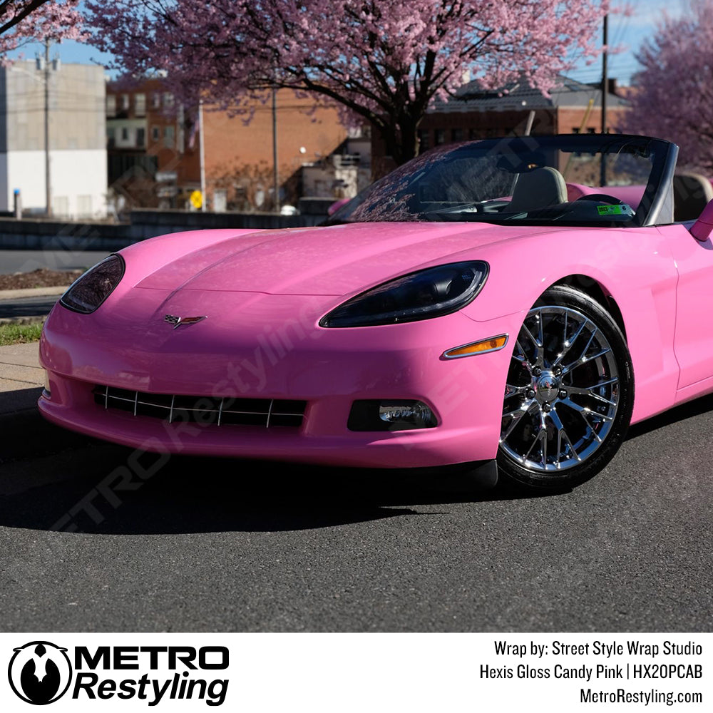 pink corvette wrap