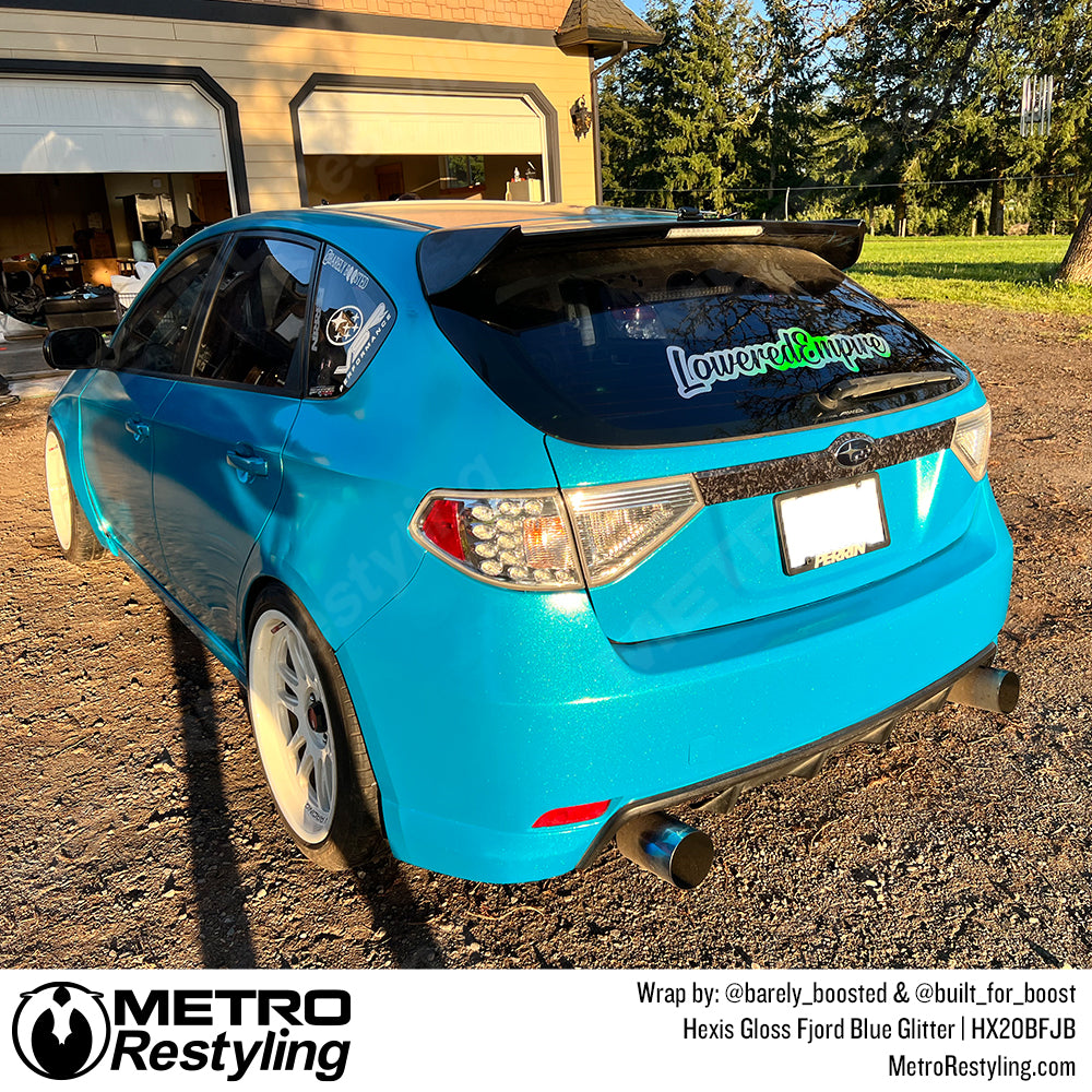Hexis Gloss Blue Glitter subaru wrap