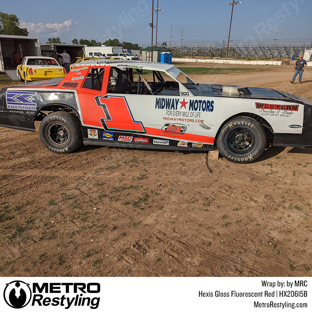 Chevy Vinyl Wrapped Gloss Fluorescent Red