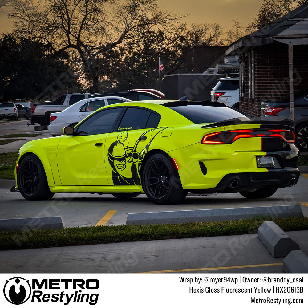 Hexis Gloss Fluorescent Yellow Vinyl Wrap | HX20613B