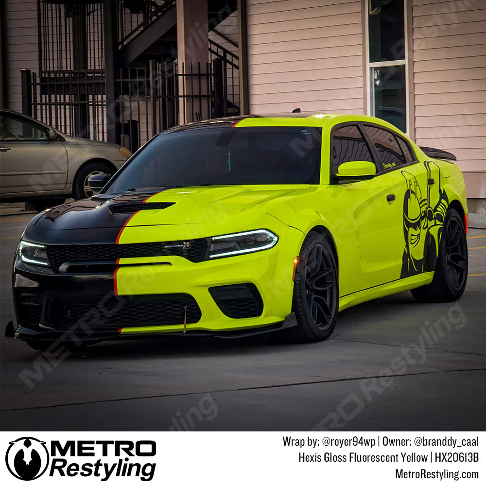 Hexis Gloss Fluorescent Yellow Vinyl Wrap | HX20613B