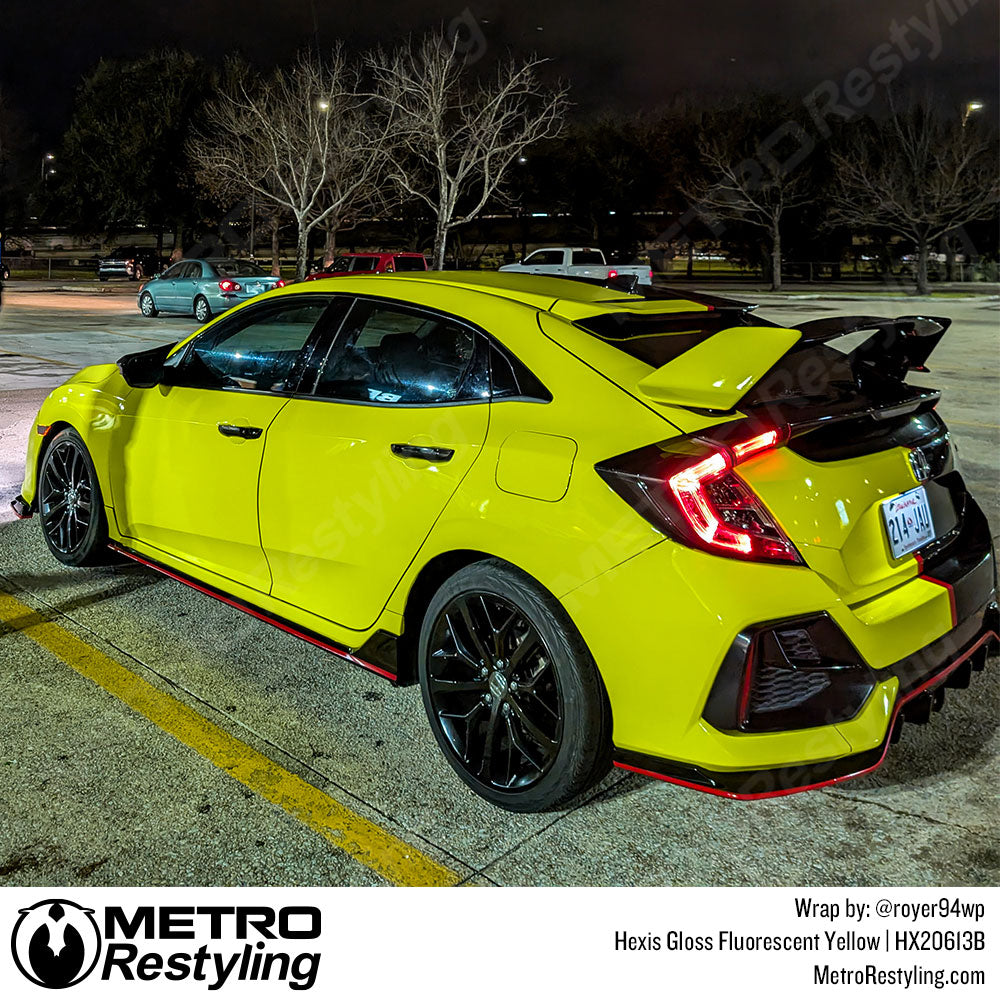 Hexis Gloss Fluorescent Yellow Vinyl Wrap | HX20613B