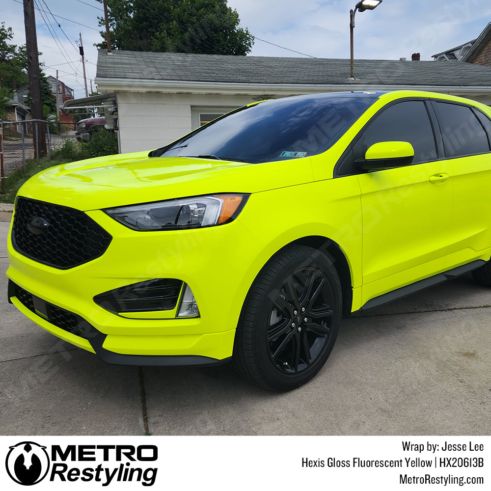 Ford Edge Gloss Fluorescent Yellow Vinyl Wrap
