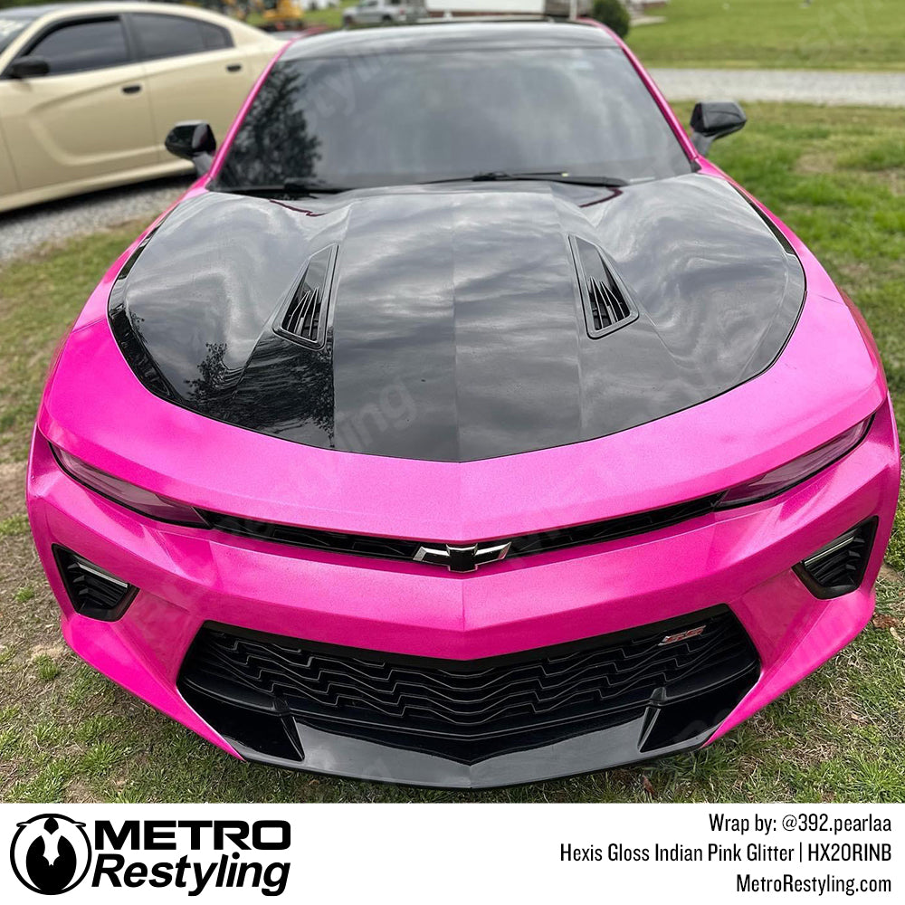 gloss pink camaro wrap