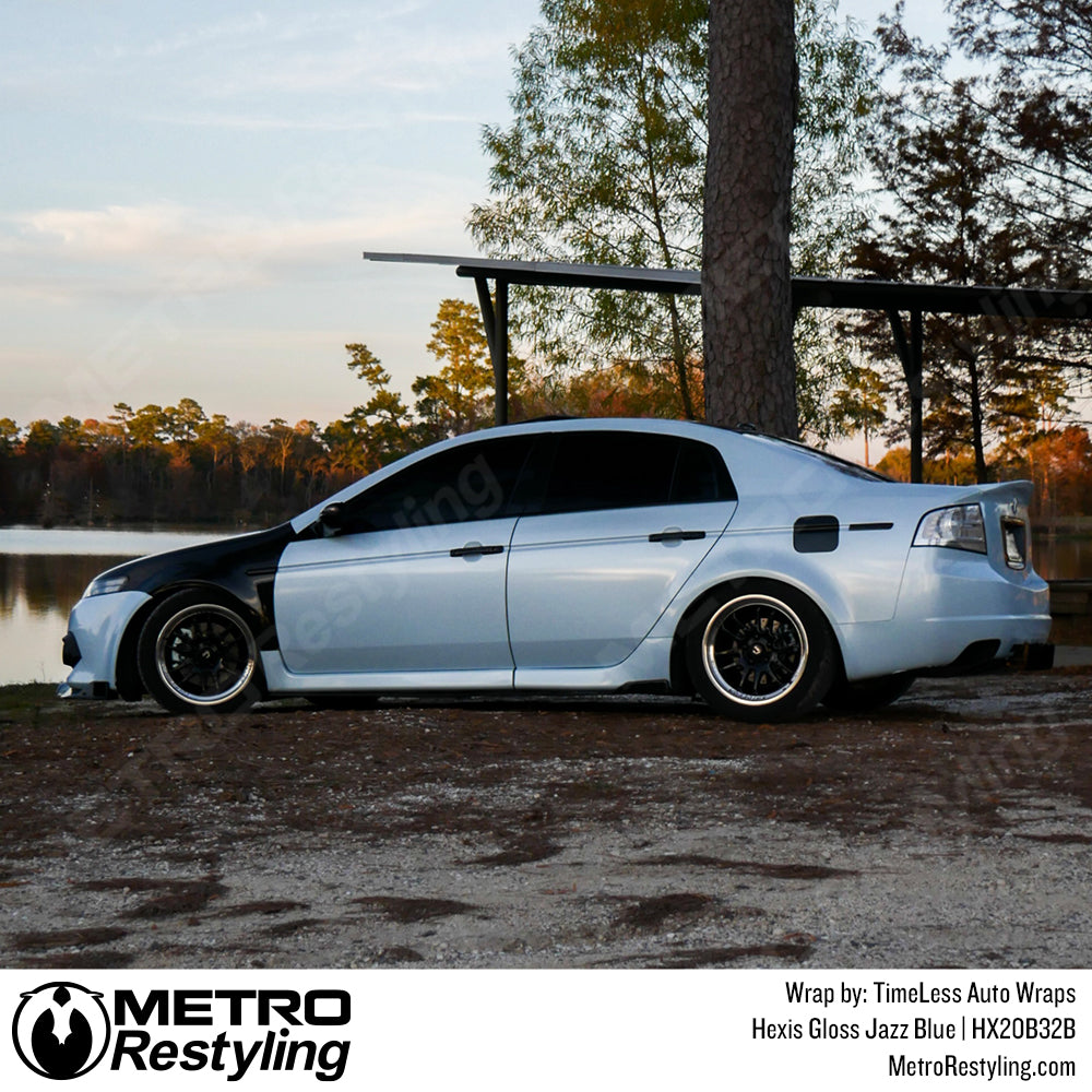 light blue acura wrap