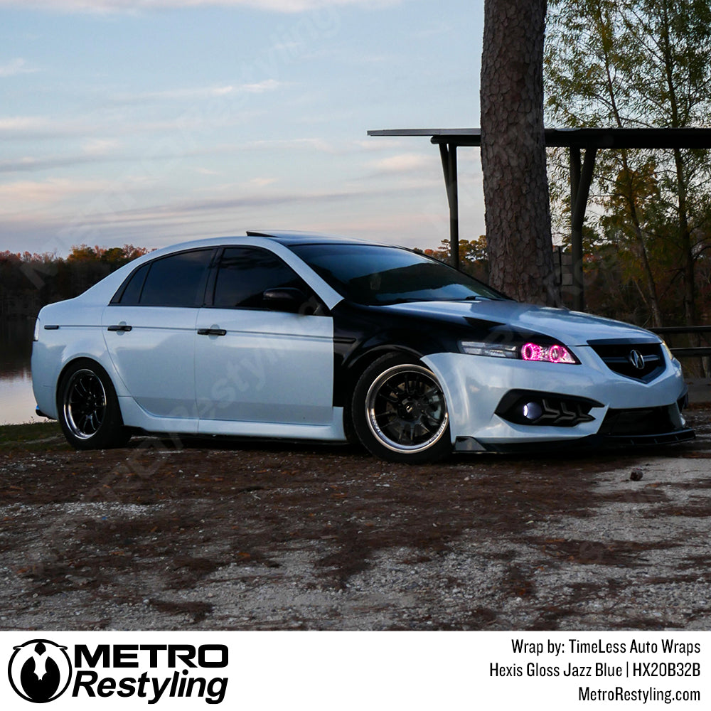 blue acura vinyl wrap