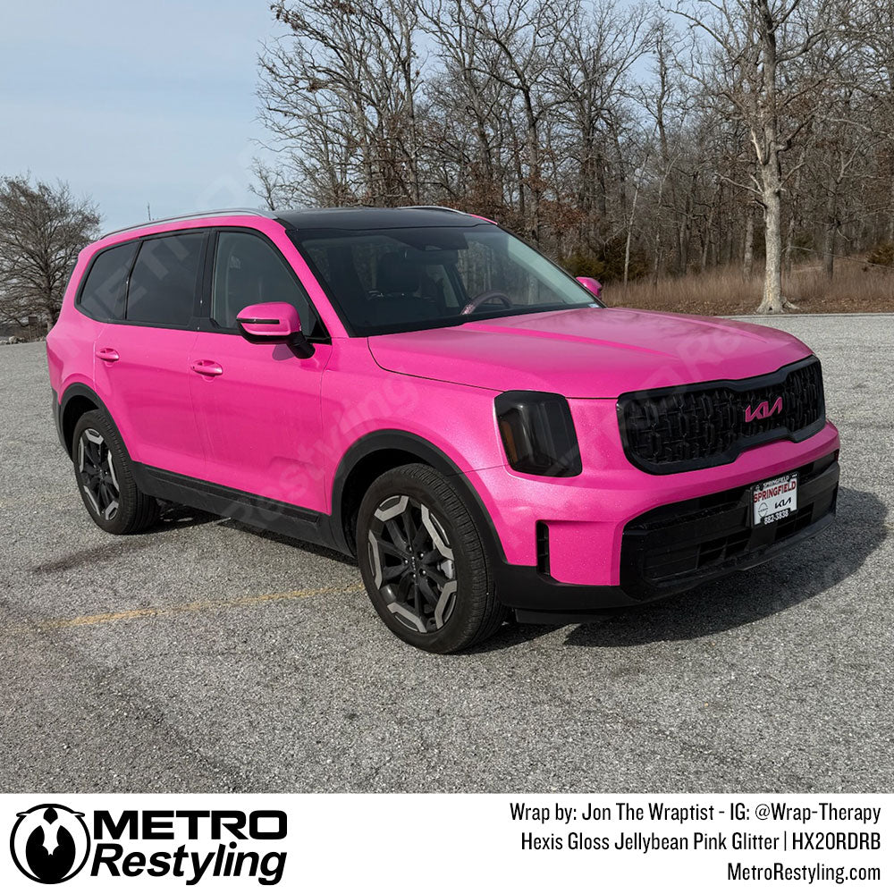 glitter pink kia telluride wrap