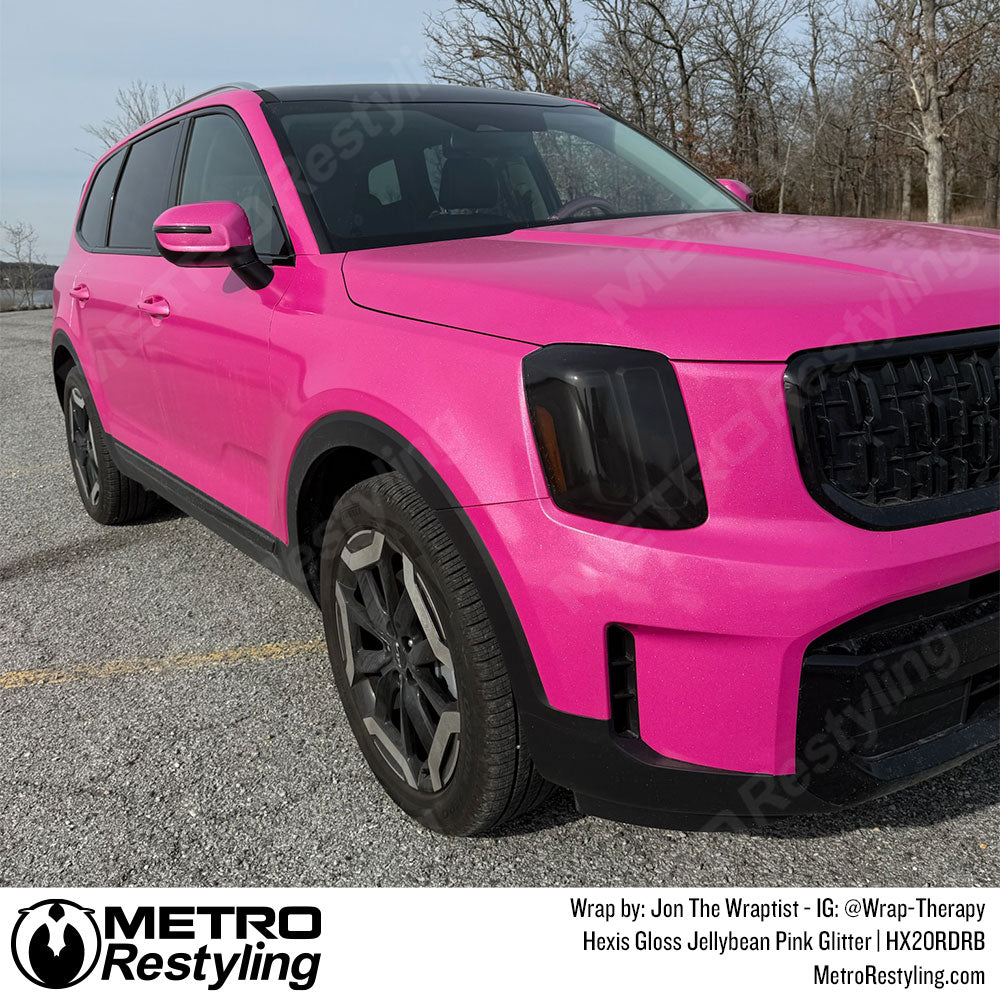 glitter pink kia telluride wrap