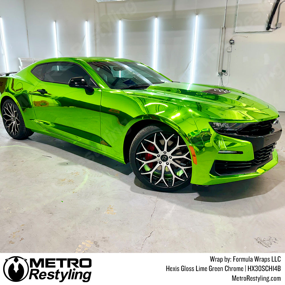 lime green camaro vinyl wrap