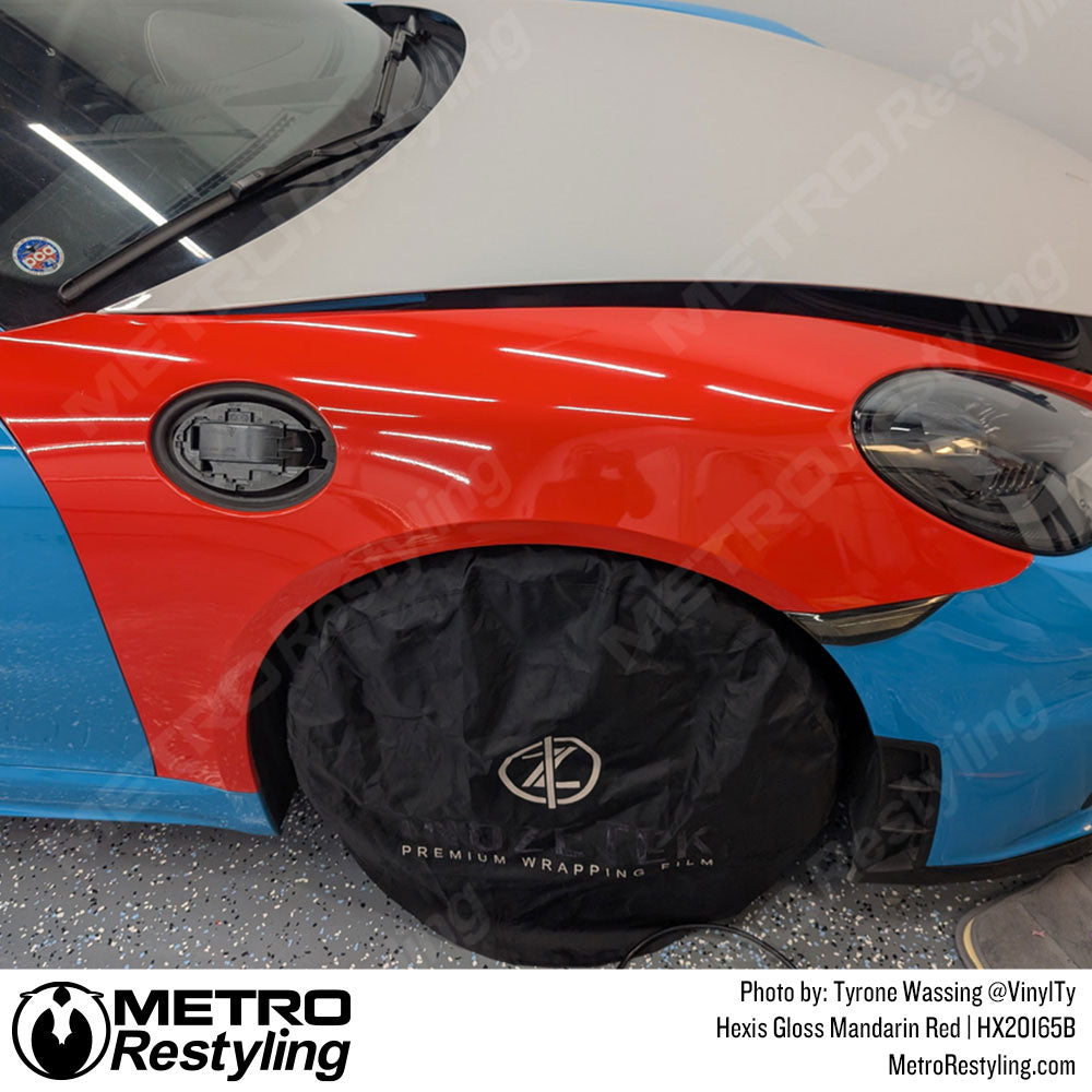 mandarin red porsche wrap