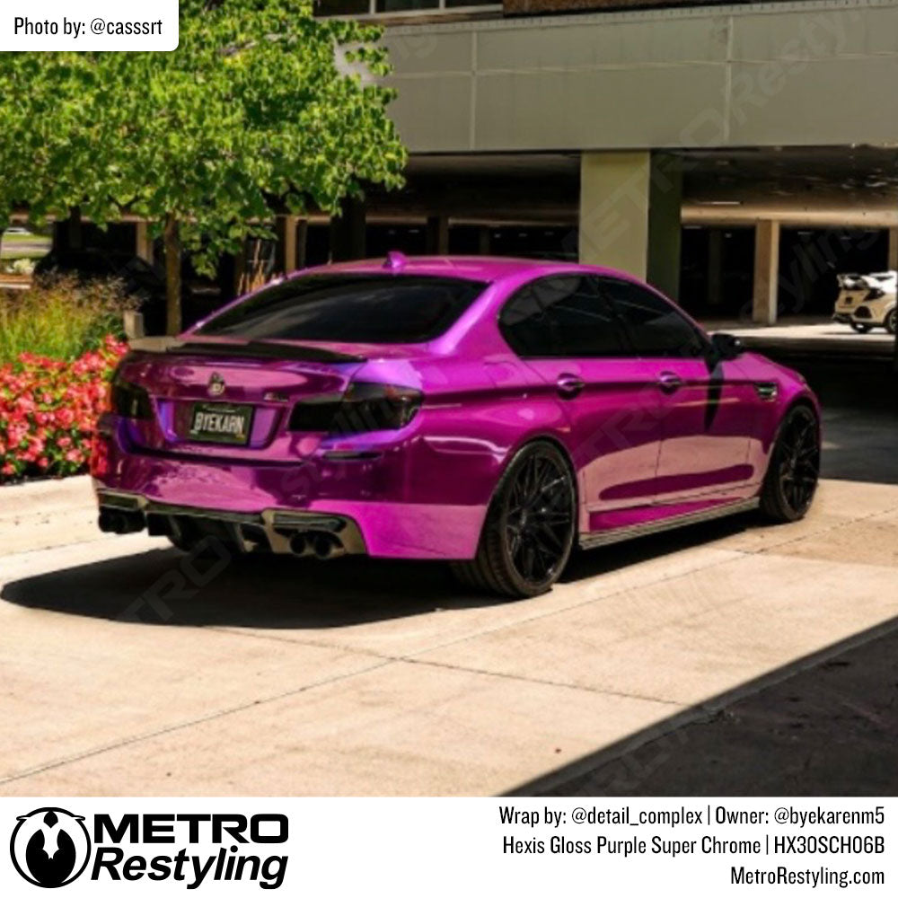 BMW with purple color change vinyl wrap