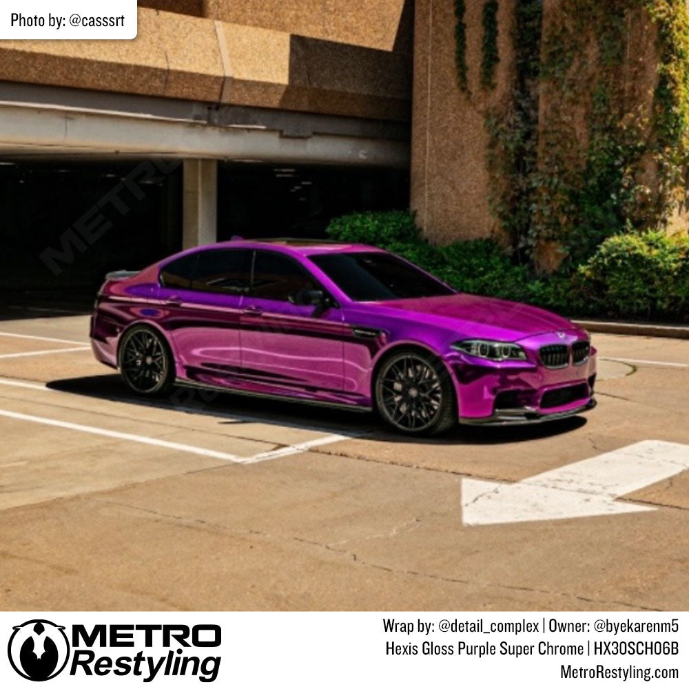 BMW with purple color change vinyl wrap