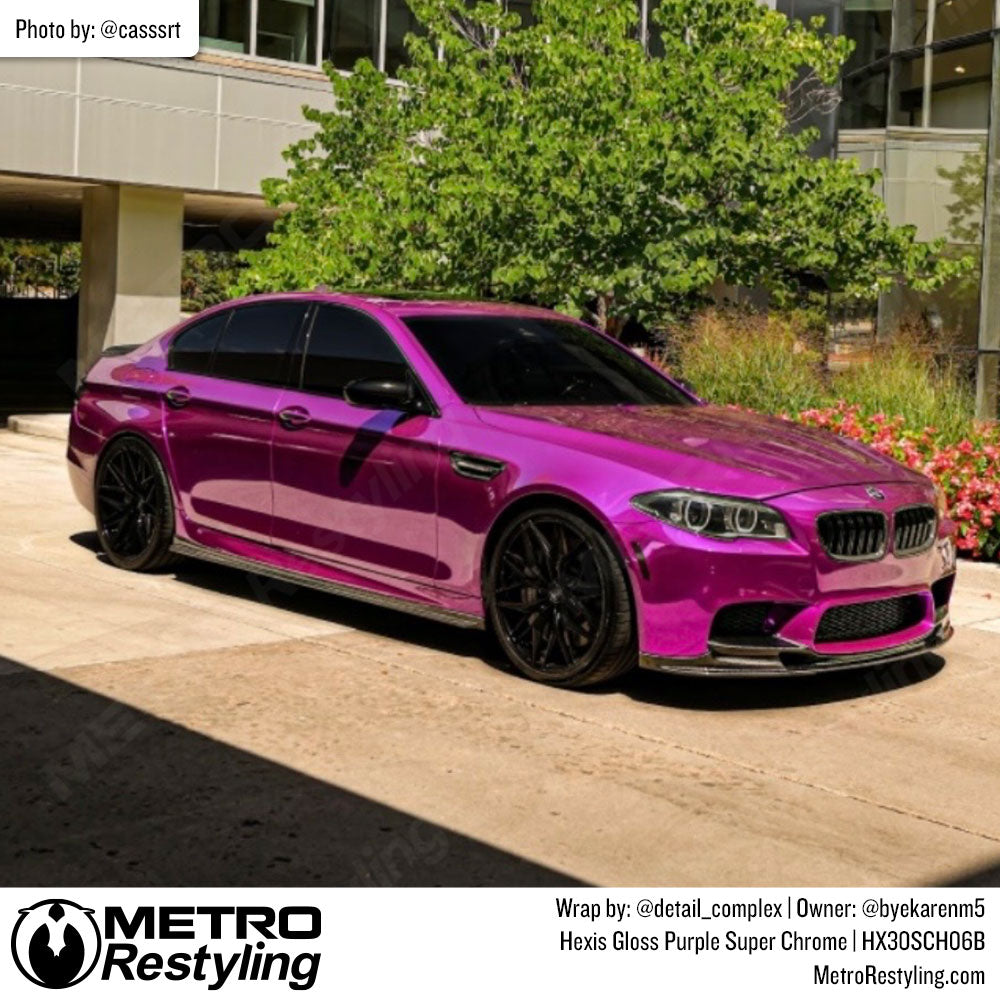 BMW with purple color change vinyl wrap