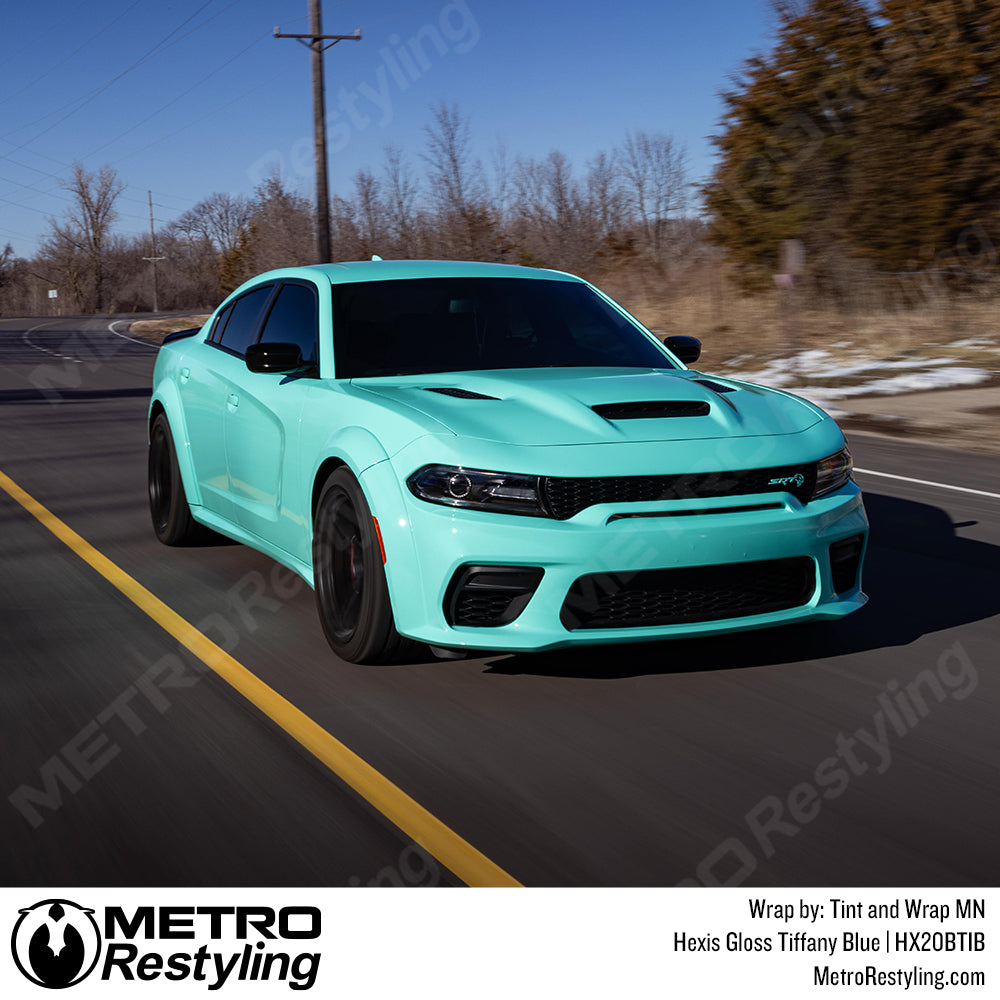 tiffany blue dodge charger wrap