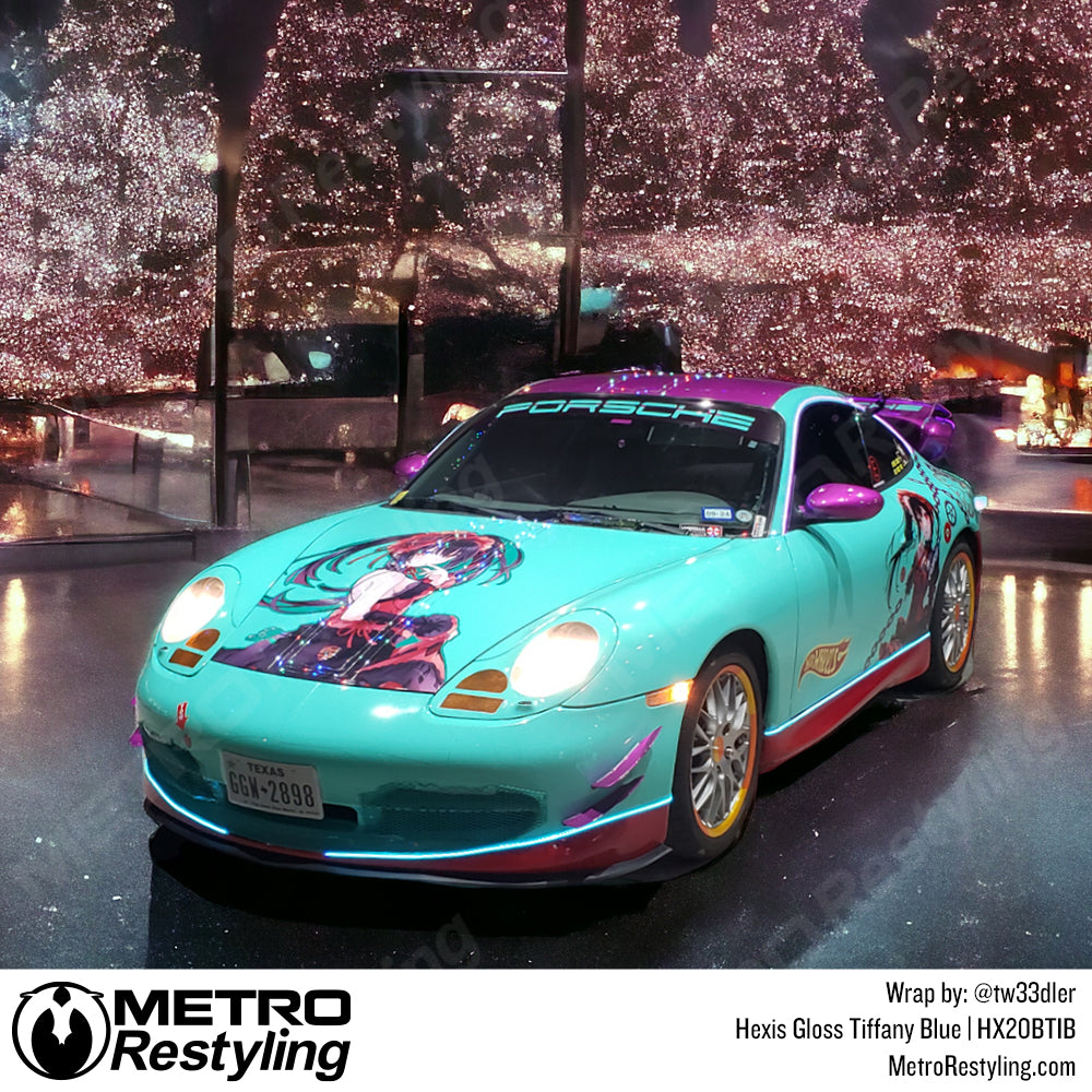 tiffany blue porsche wrap