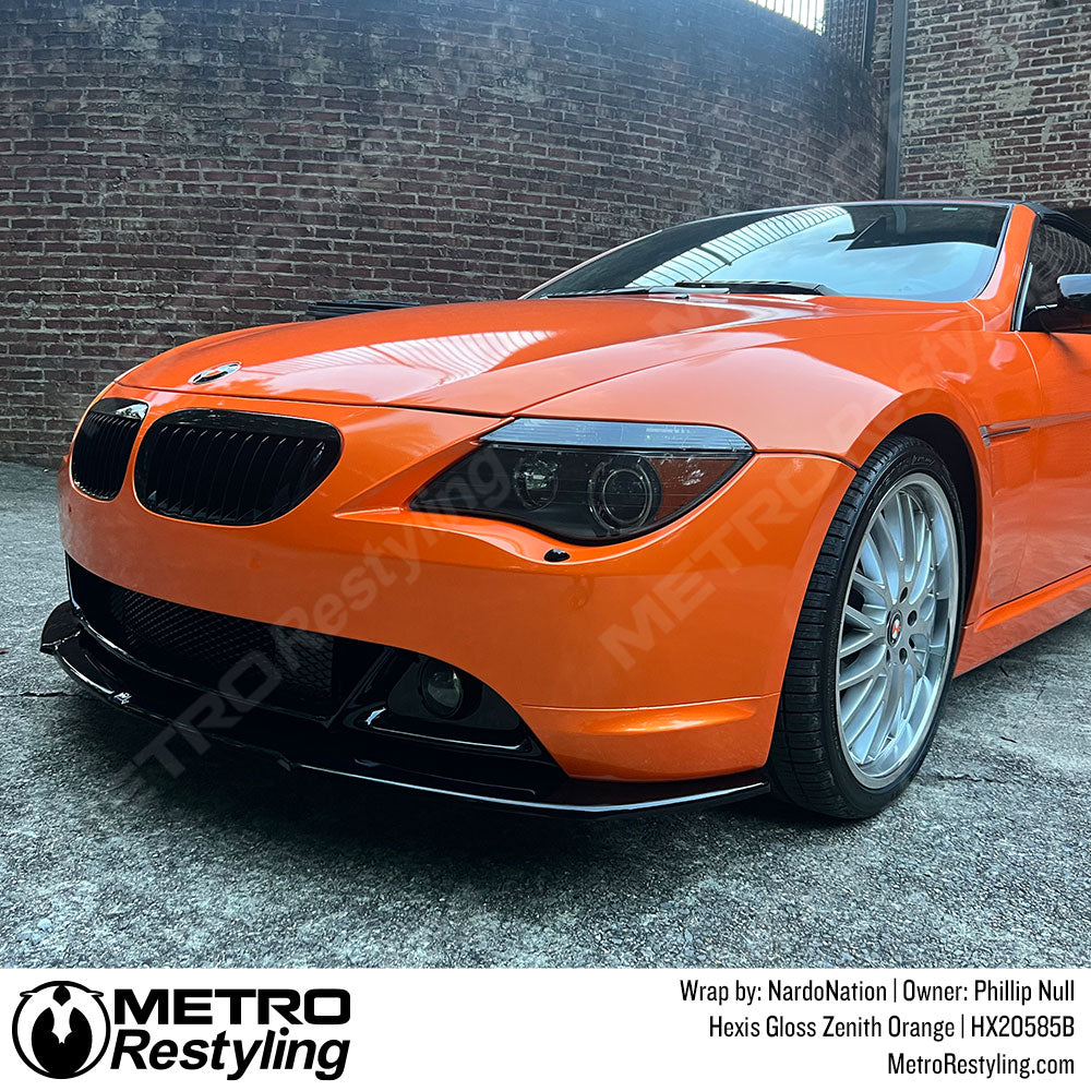 Gloss orange car wrap