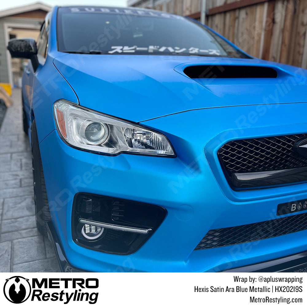 satin blue vinyl wrap