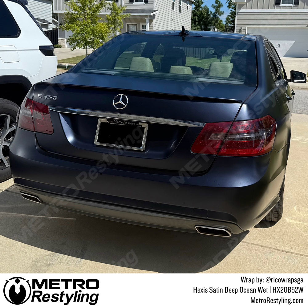 Blue mercedes vinyl wrap