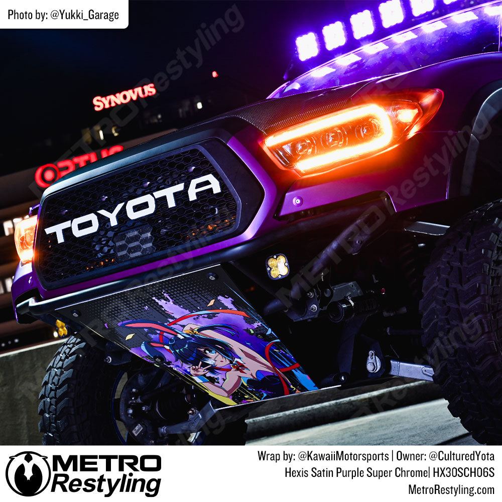 purple anime truck wrap