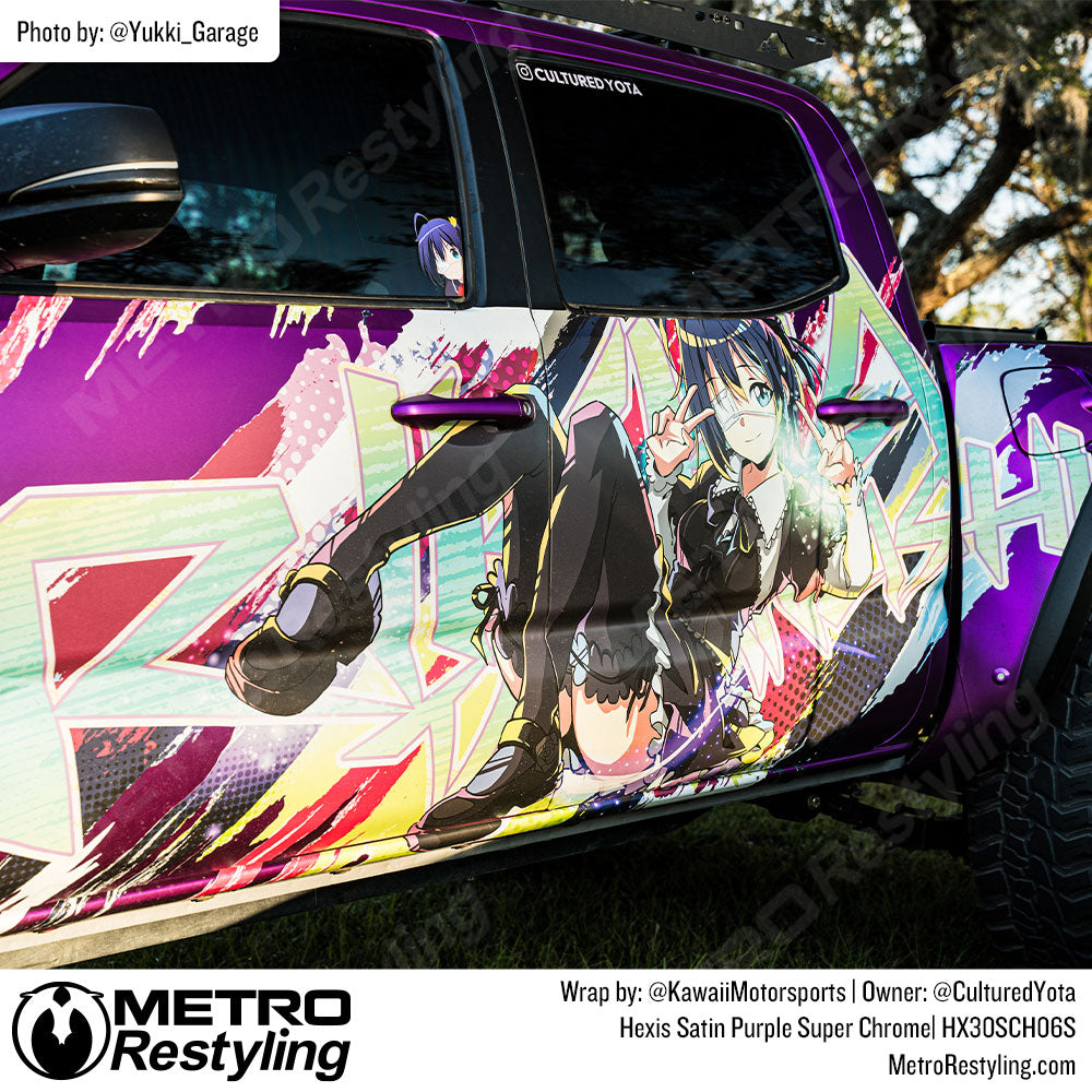 purple anime truck wrap
