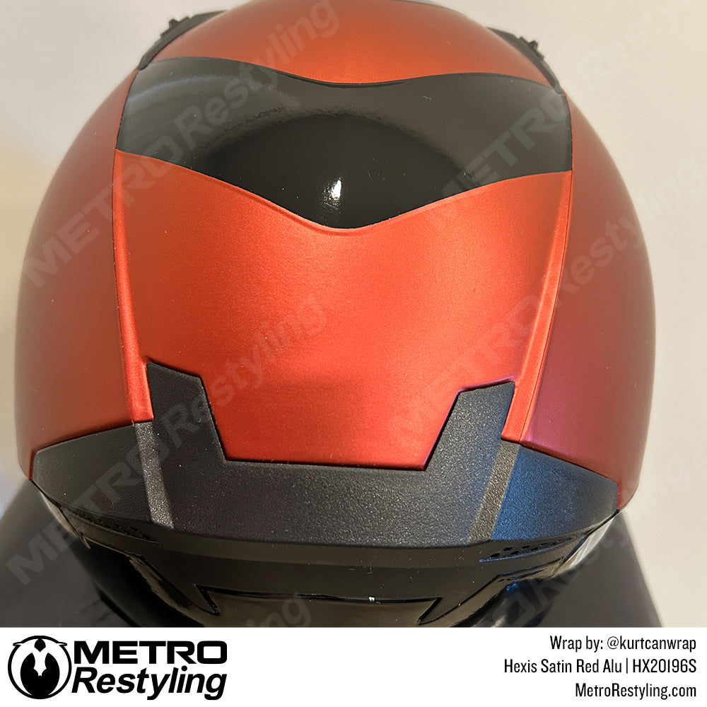 satin red helmet wrap