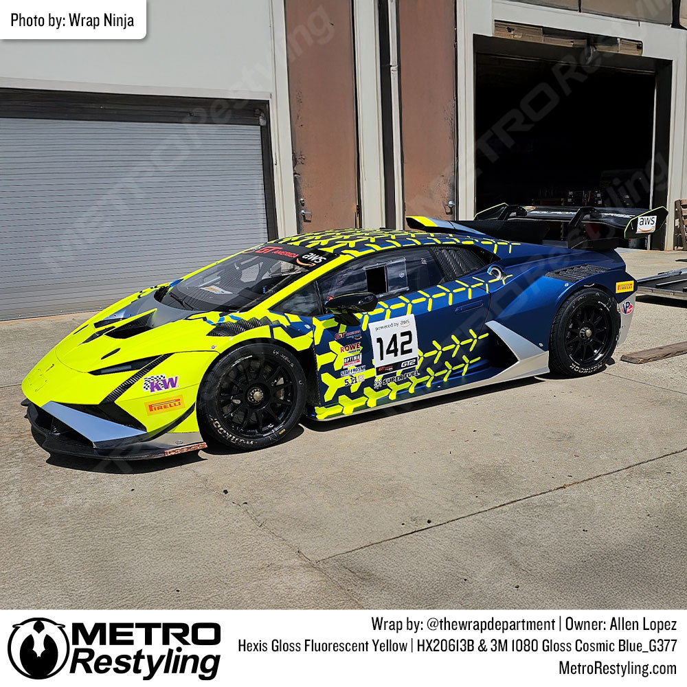 yellow and blue lambo wrap