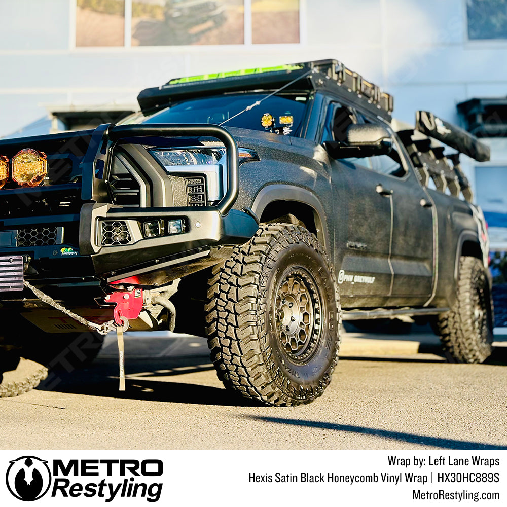 satin black honeycomb toyota tundra wrap