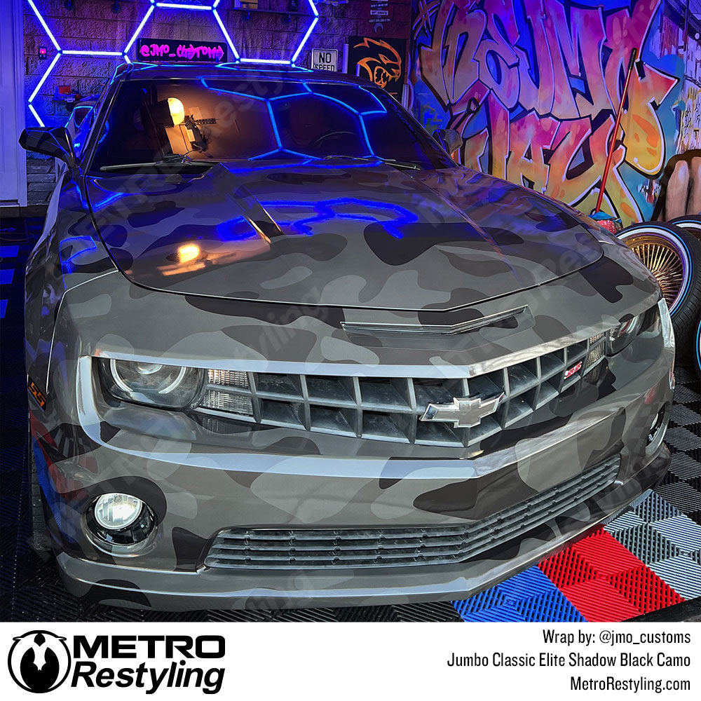 black camo camero wrap