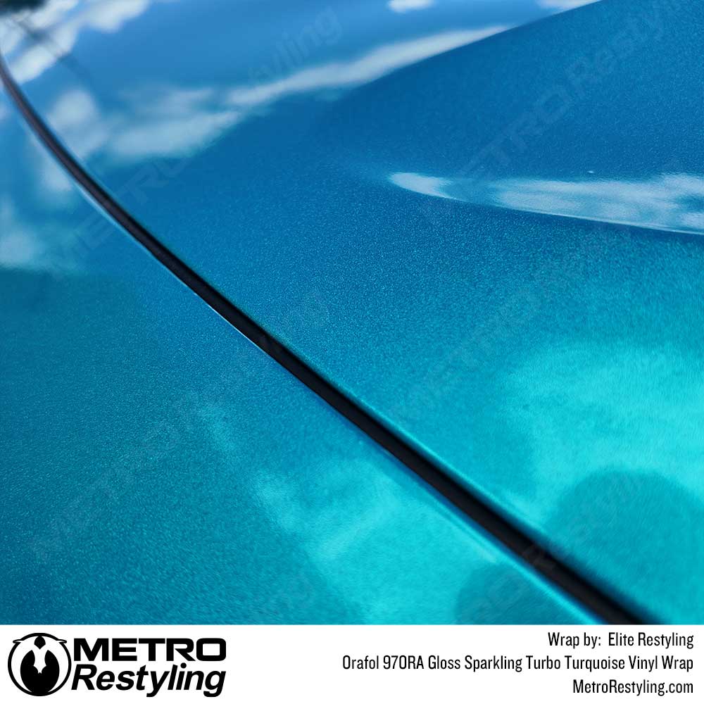 Orafol 970RA Gloss Sparkling Turbo Turquoise Vinyl Wrap | 970RA-182