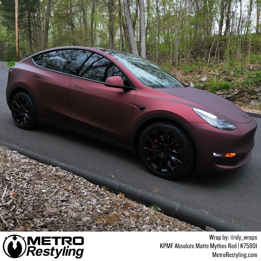 red tesla wrap