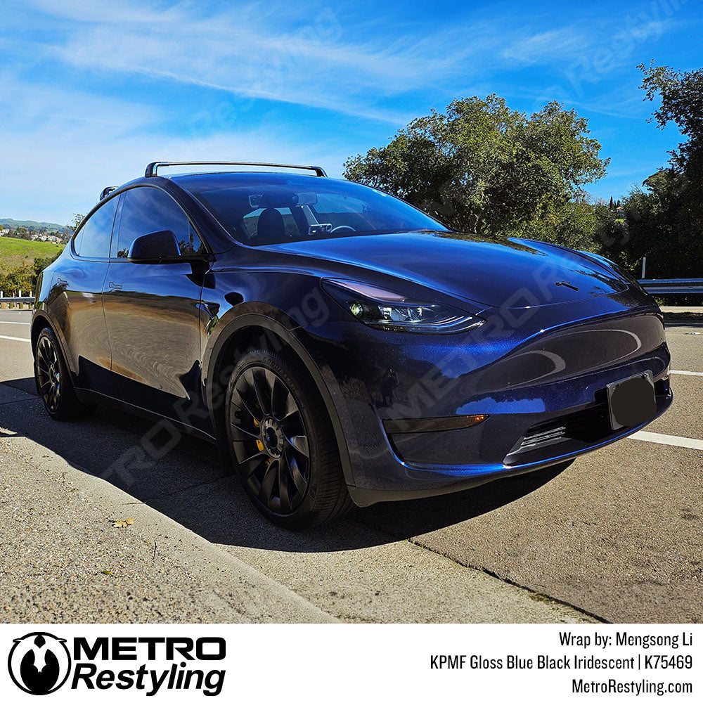blue black tesla wrap