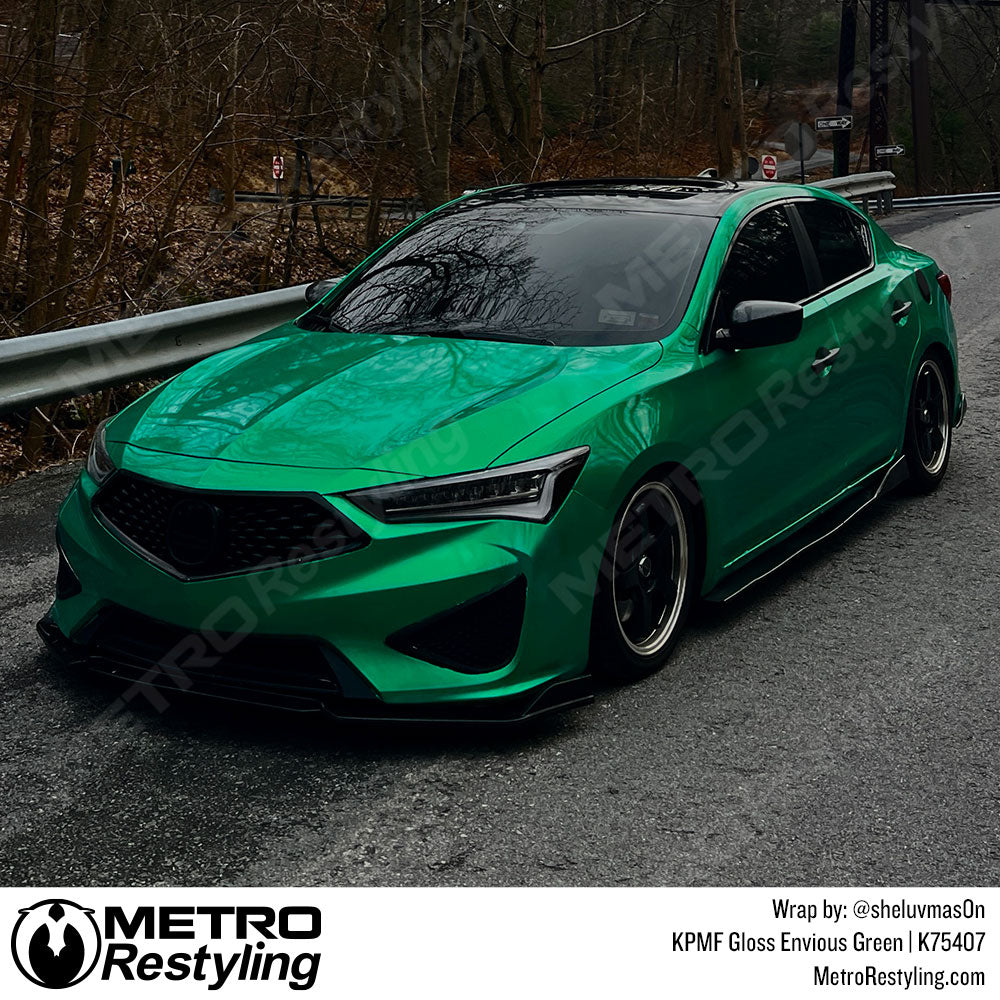 gloss green acura vinyl wrap