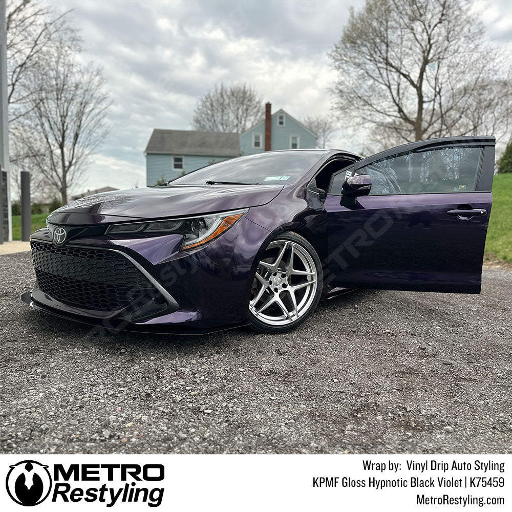purple toyota carolla wrap