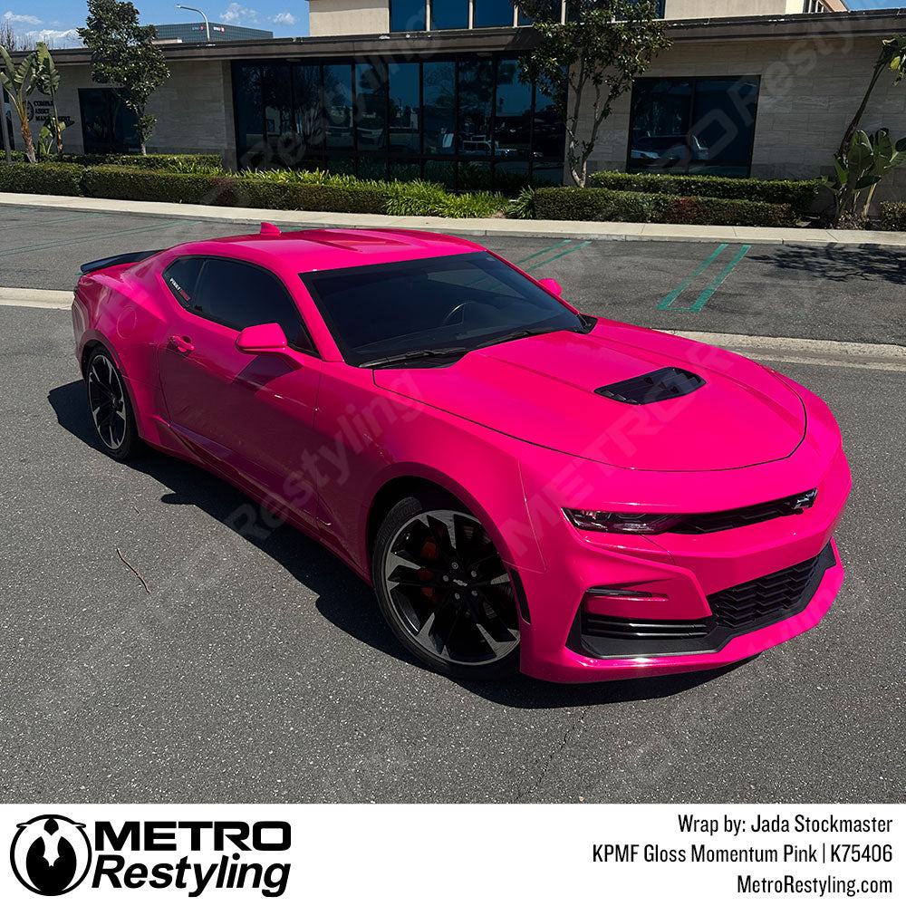 pink camaro wrap