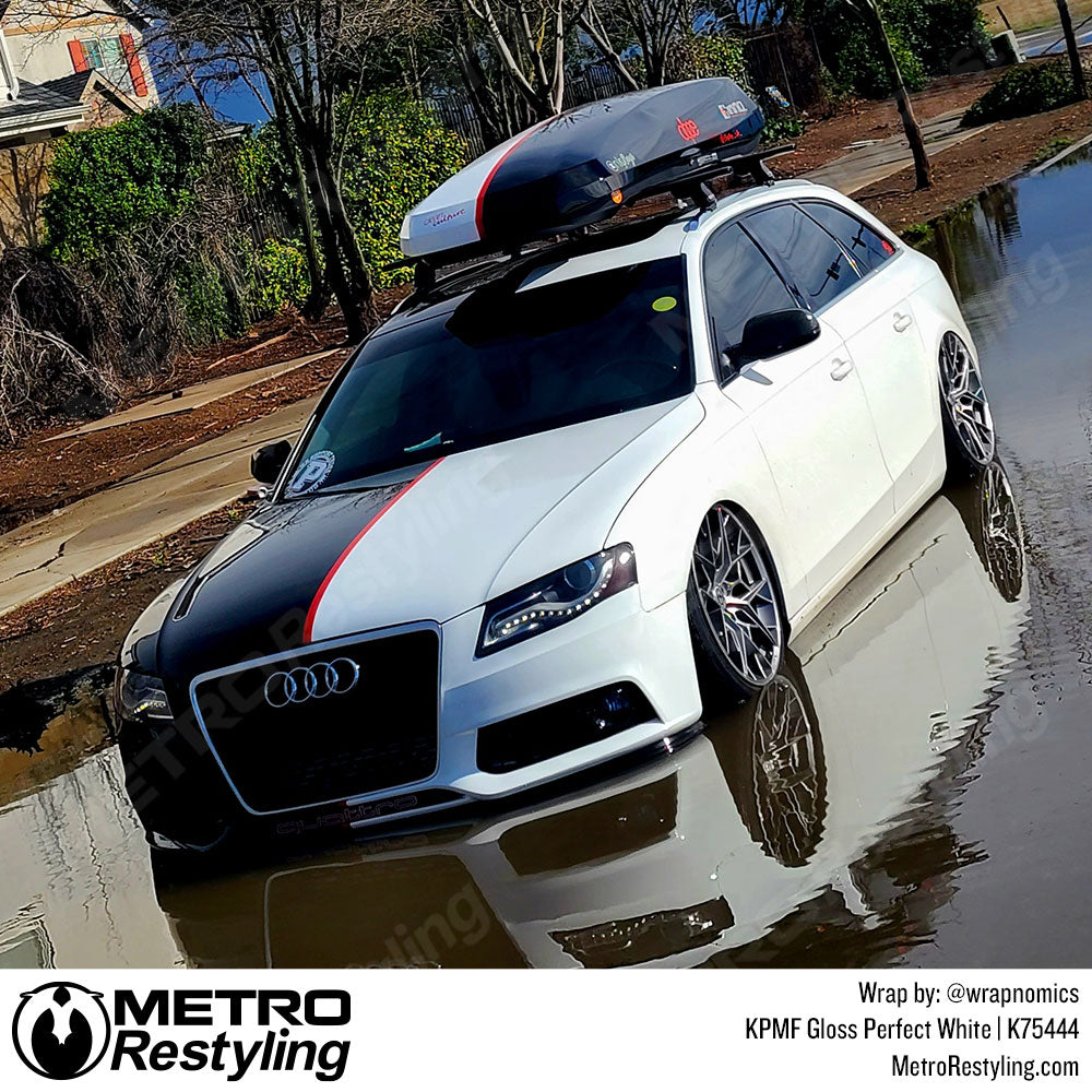 gloss perfect white audi wrap