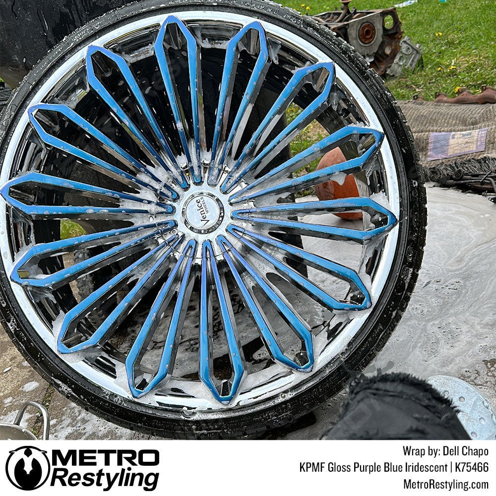 glossy purple blue mercury wrap