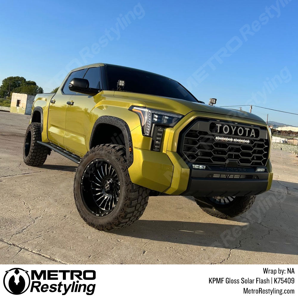 yellow glossy toyota wrap