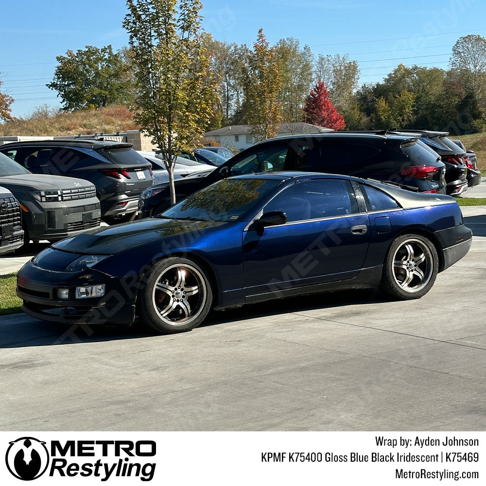 blue black iridescent car wrap