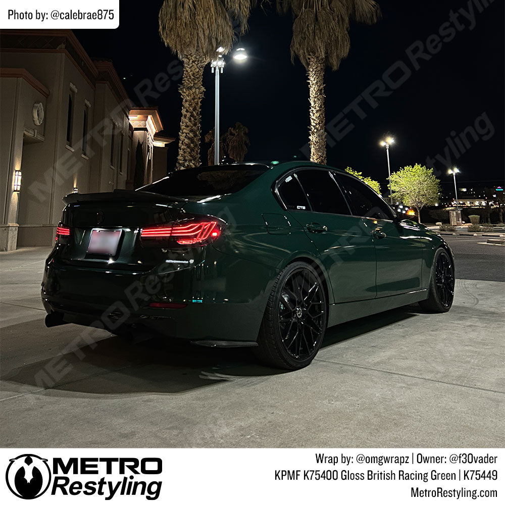 british racing green bmw wrap