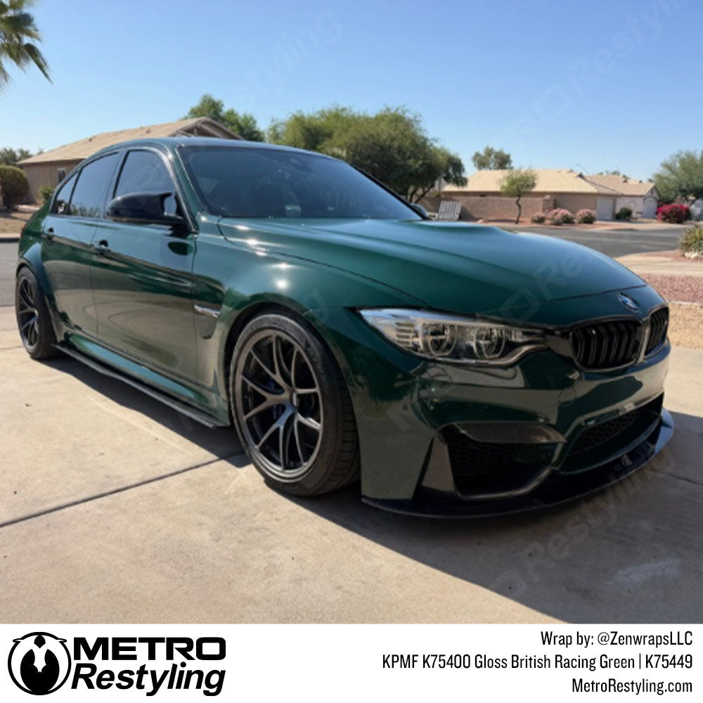 bmw with green wrap