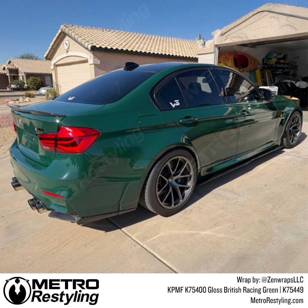 bmw with green wrap