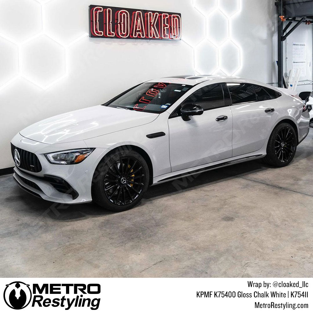 chalk white mercedes wrap